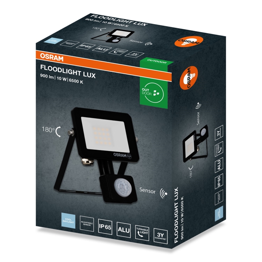 Osram - LED-schijnwerper met sensor FLOODLIGHT LED/10W/230V 6500K IP65