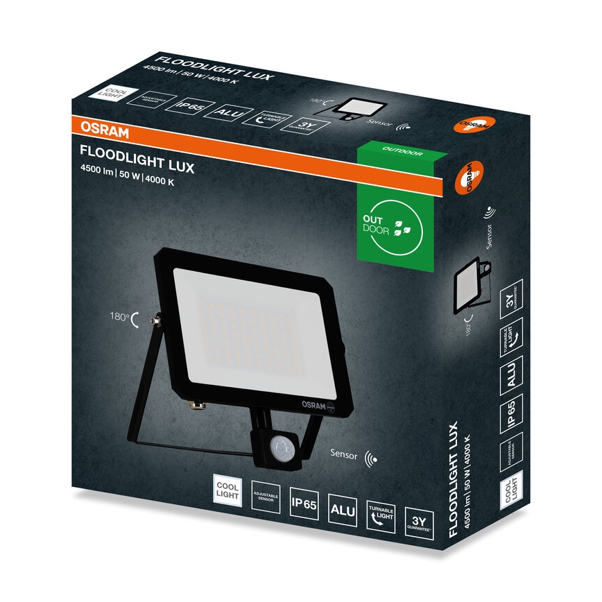 Osram - LED-schijnwerper met sensor FLOODLIGHT LED/50W/230V 4000K IP65