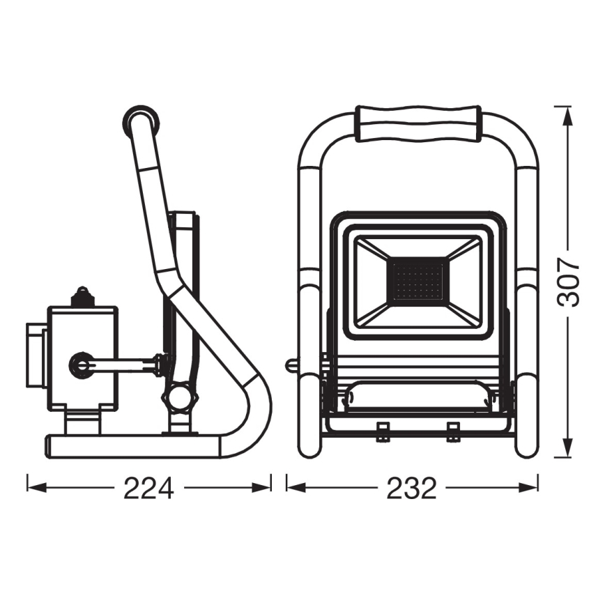 Osram - LED-schijnwerper met statief R-STAND LED/30W/230V 4000K P44 oranje