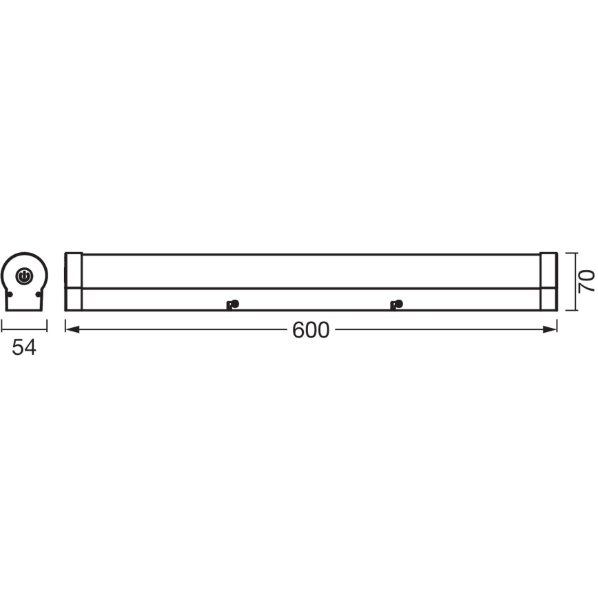 Osram - Dimbare LED-badspiegelverlichting ORBIS TUBE LED/12W/230V 3000/4000K 60 cm IP44 zwart
