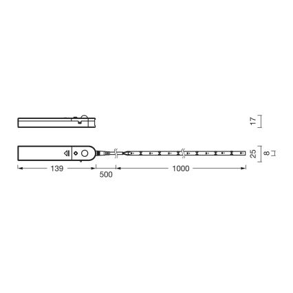 Osram - LED strip met bewegingssensor FLEX 1m LED/2W/4xAA