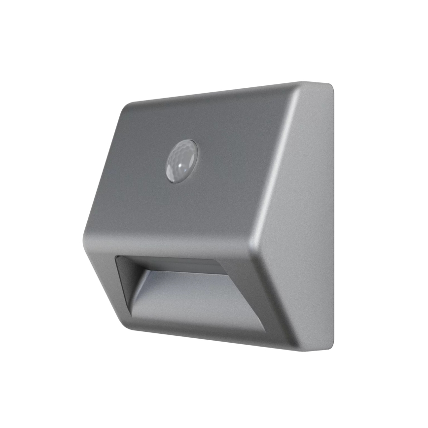 Osram - LED trapverlichting met sensor NIGHTLUX LED/0,25W/3xAAA IP54 zilver