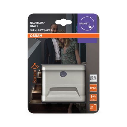Osram - LED-trapverlichting met NIGHTLUX-sensor LED/0,25W/3xAAA IP54 wit