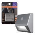 Osram - LED trapverlichting met sensor NIGHTLUX LED/0,25W/3xAAA IP54 zilver