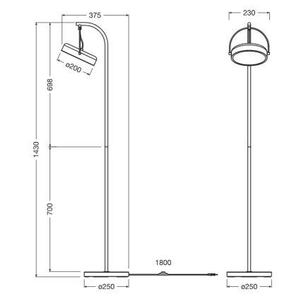 Osram - LED vloerlamp DECOR PUCK LED/12W/230V CRI 90 zwart