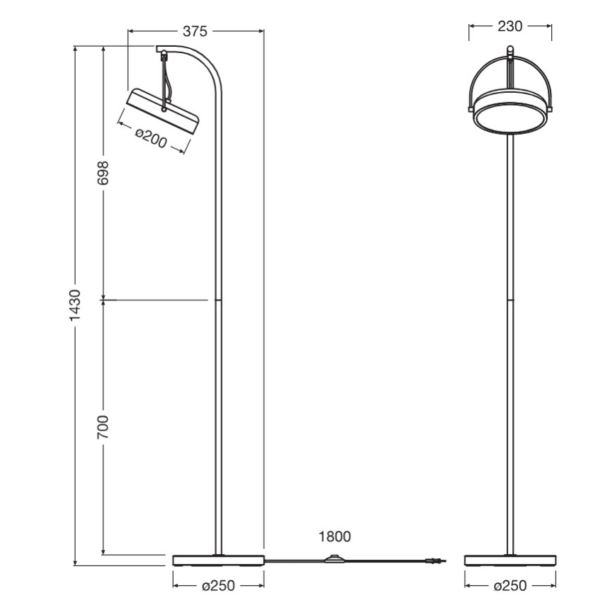 Osram - LED vloerlamp DECOR PUCK LED/12W/230V CRI 90 zwart