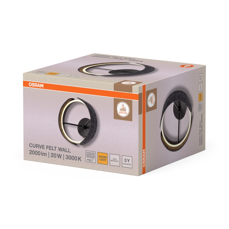 Osram - LED-wandlamp DECOR CURVE LED/20W/230V grijs