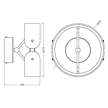 Osram - LED-wandlamp DECOR CURVE LED/20W/230V grijs