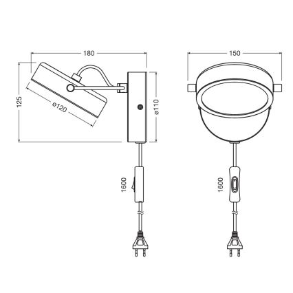 Osram - LED-wandlamp DECOR PUCK LED/11W/230V zwart