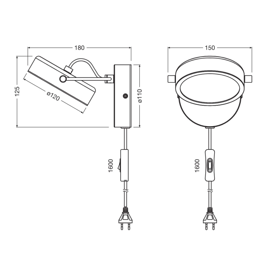 Osram - LED-wandlamp DECOR PUCK LED/11W/230V zwart