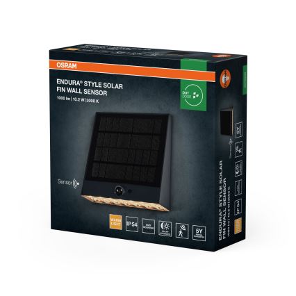 Osram - LED-wandlamp op zonne-energie met sensor ENDURA STYLE LED/10,2W/4,2V 2000 mAh IP54 antraciet