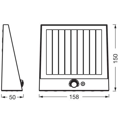 Osram - LED-wandlamp op zonne-energie met sensor ENDURA STYLE LED/10,2W/4,2V 2000 mAh IP54 antraciet