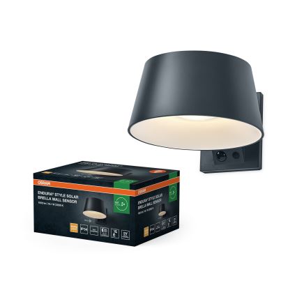 Osram - LED zonnewandlamp met sensor ENDURA STYLE LED/10,1W/4,2V 2000 mAh IP54 antraciet