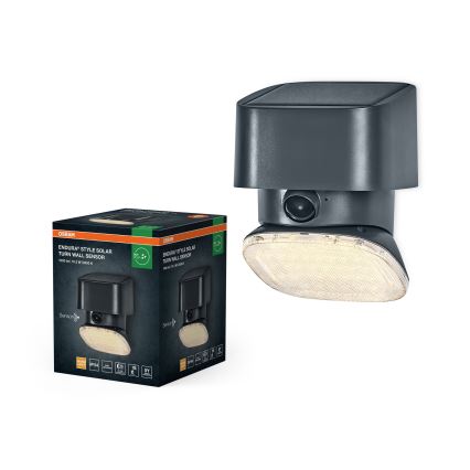 Osram - LED zonne-wandlamp met sensor ENDURA STYLE LED/10,3W/4,2V 2000 mAh IP54 antraciet