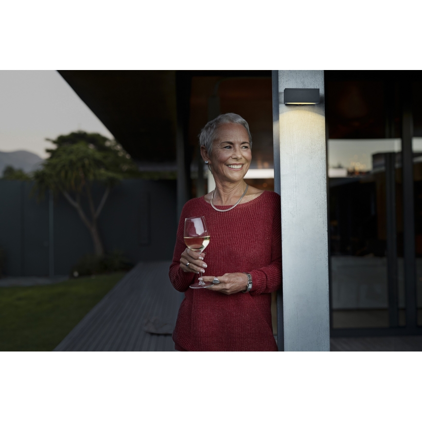 Osram - Dimbare zonne-LED muurlamp met sensor ENDURA STYLE LED/10,7W/4,2V 2000 mAh IP65 antraciet