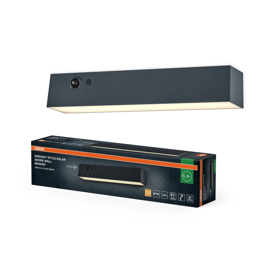 Osram - ENDURA STYLE LED zonne-wandlamp met geïntegreerde sensor LED/12,4W/4,2V 2000 mAh IP54 antraciet