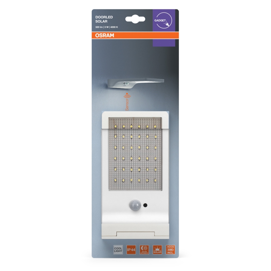 Osram - LED zonne-muurlamp met sensor DOORLED LED/3W/3,3V 2000 mAh IP44 wit