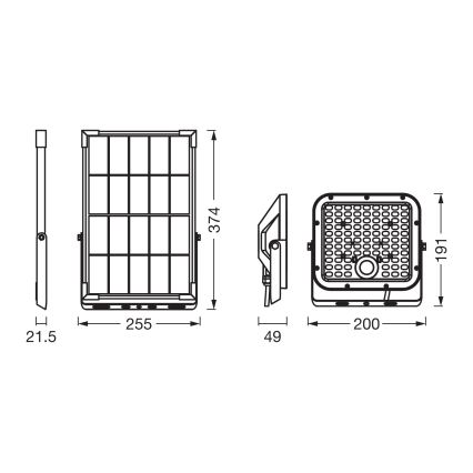 Osram - Dimbare LED-zonneschijnwerper met sensor ENDURA LED/30W/6,4V 4000K IP65 zwart + afstandsbediening