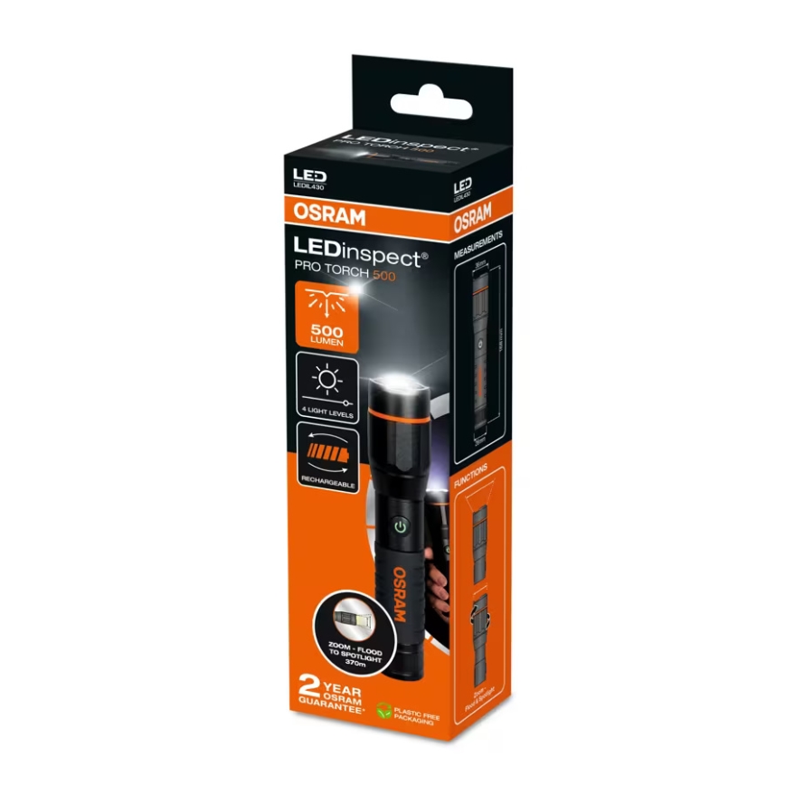 Osram - Dimbare oplaadbare LED-zaklamp LEDINSPECT PRO TORCH 500 LED/6W/3,7V 2200 mAh IP44