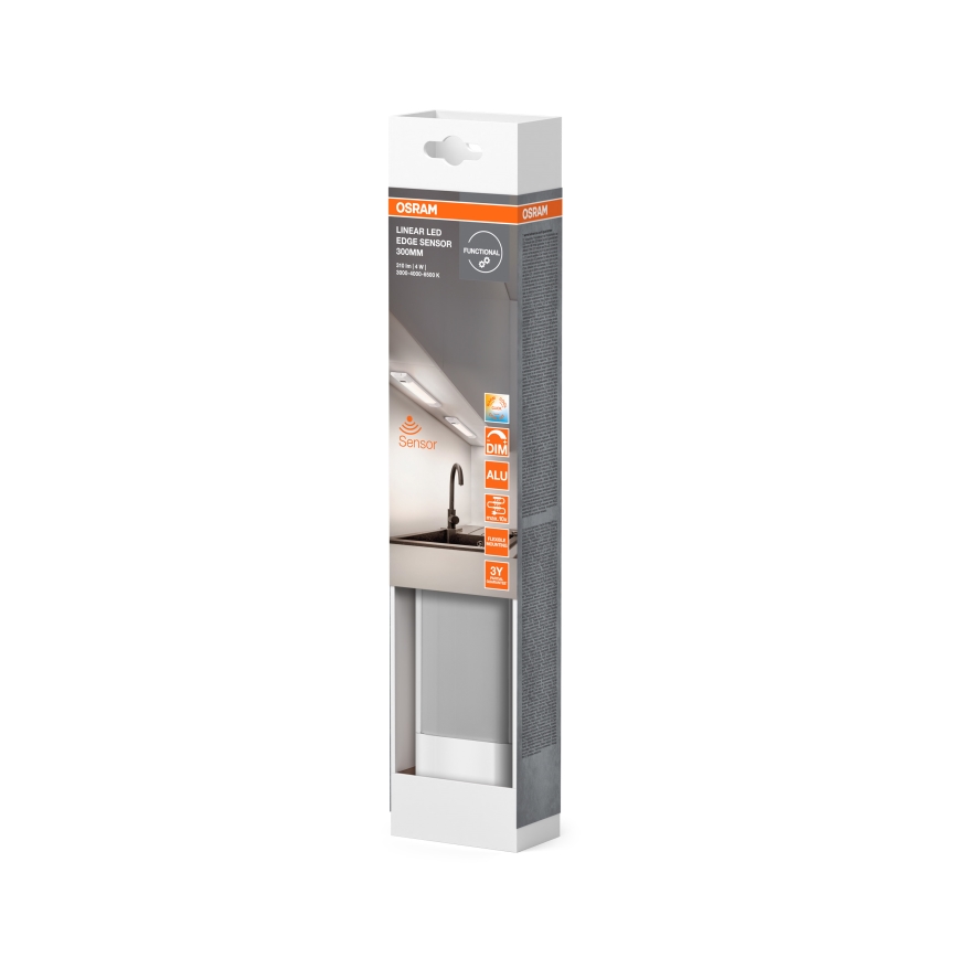 Osram - LED-dimbare onderbouwarmatuur met bewegingssensor LINEAR EDGE LED/4W/230V 3000/4000/6500K 30 cm wit