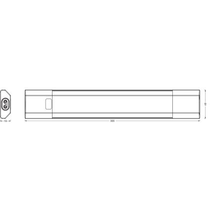 Osram - LED-dimbare onderbouwarmatuur met bewegingssensor LINEAR EDGE LED/4W/230V 3000/4000/6500K 30 cm wit