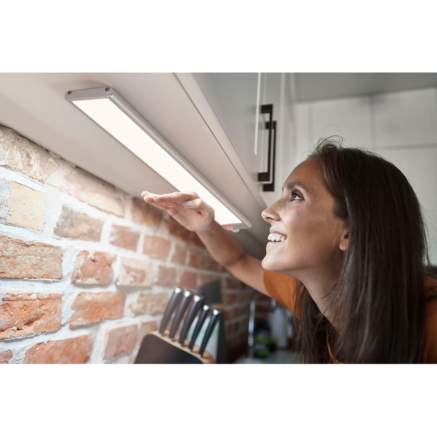 Osram - LED onderbouwlamp met bewegings- en schemersensor LINEAR LED/3,2W/3,7V 500 mAh 3000/4000/6500K 40 cm grijs