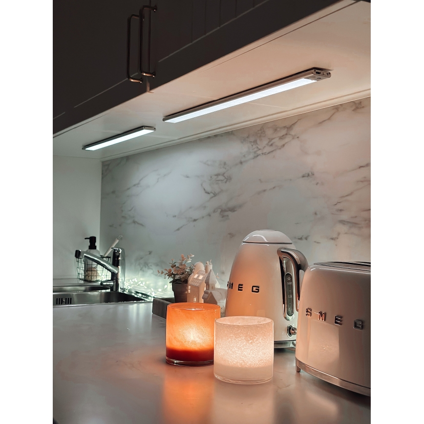 Osram - LED onderbouwlamp met bewegings- en schemersensor LINEAR LED/3,2W/3,7V 500 mAh 3000/4000/6500K 40 cm grijs