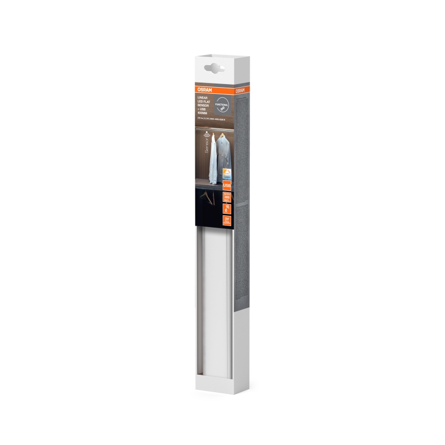 Osram - LED onderbouwlamp met bewegings- en schemersensor LINEAR LED/3,2W/3,7V 500 mAh 3000/4000/6500K 40 cm grijs