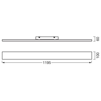 Osram - Opbouw LED-paneel PLANON LED/30W/230V 3000K 10x120 cm wit