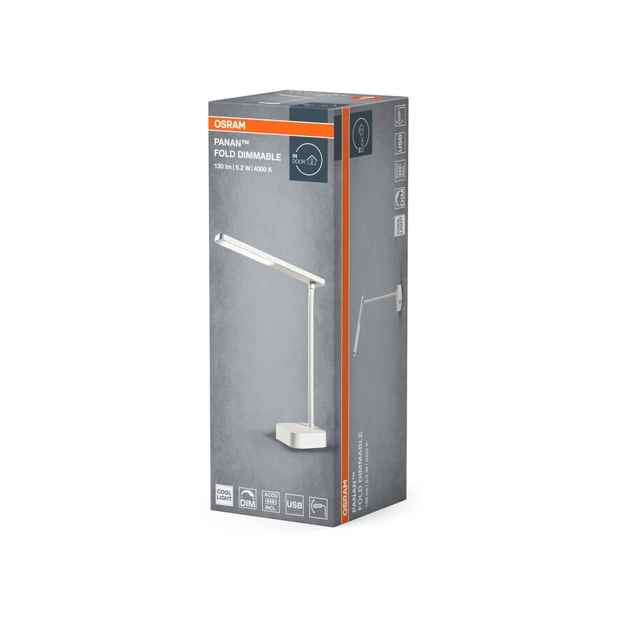 Osram - PANAN LED-dimbare tafellamp met aanraakbediening, 5,2W/5V, 1200 mAh, CRI 90