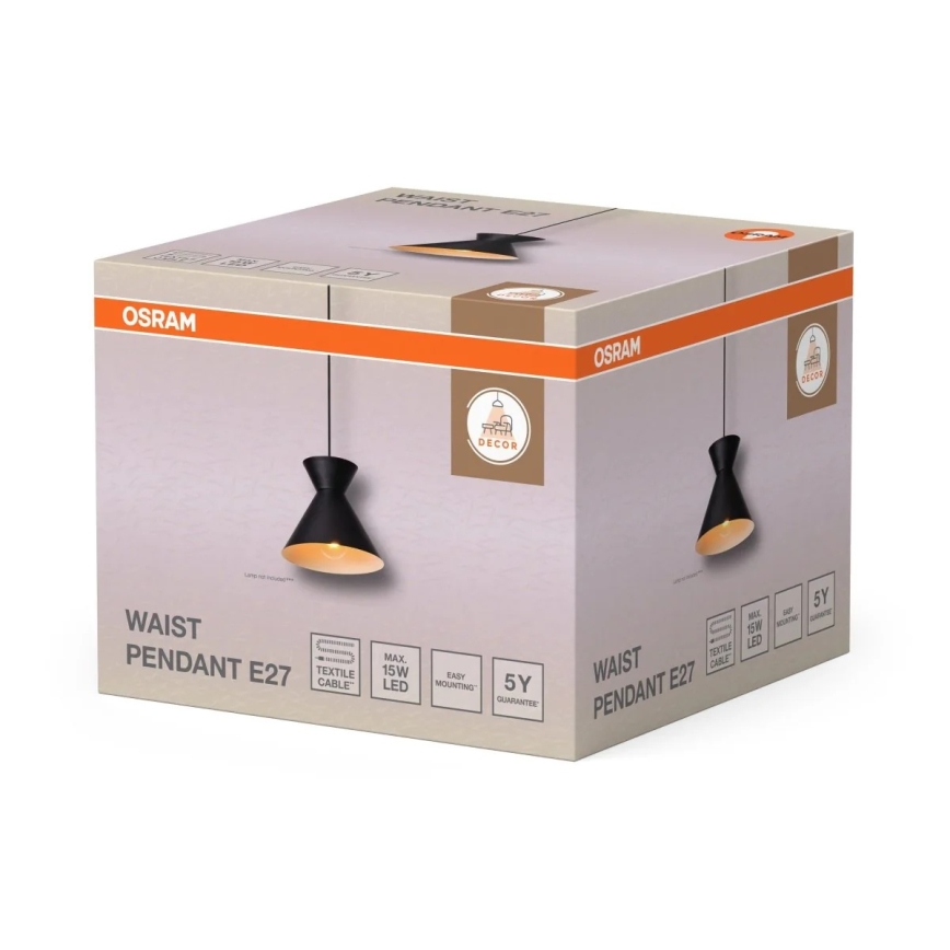 Osram - Pendellamp met kabel DECOR WAIST 1xE27/40W/230V zwart
