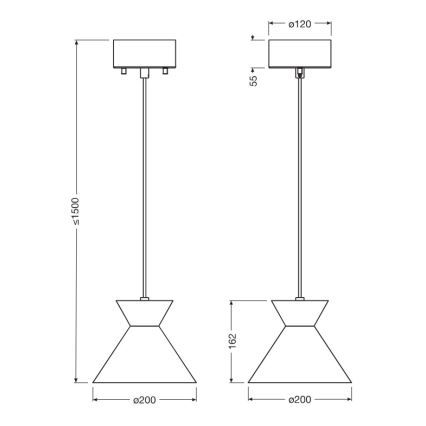 Osram - Pendellamp met kabel DECOR WAIST 1xE27/40W/230V zwart