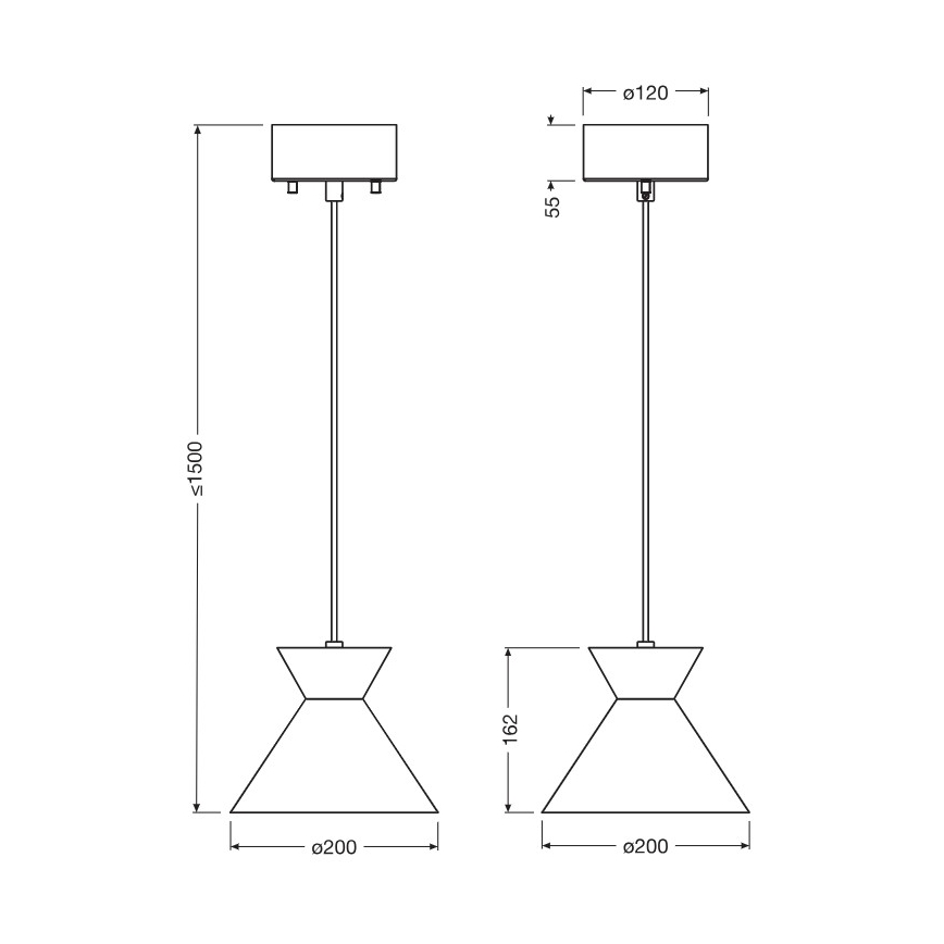 Osram - Pendellamp met kabel DECOR WAIST 1xE27/40W/230V zwart
