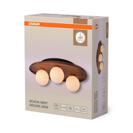 Osram - Plafondlamp ACACIA NEST 3xG9/5W/230V acaciahout