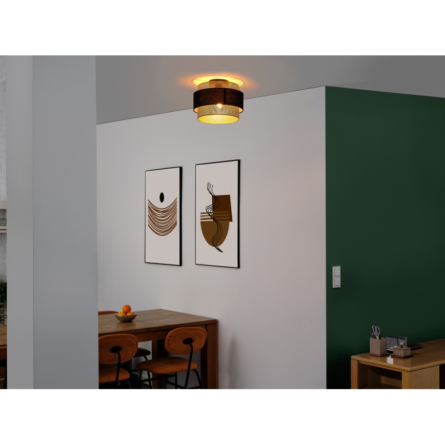 Osram - Plafondlamp DECOR HORNET 1xE27/10W/230V Ø 30 cm zwart/goud