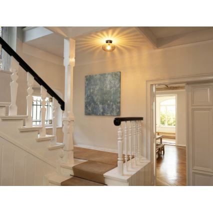 Osram - Plafondlamp DECOR SMOKE 1xE27/12W/230V Ø 28 cm zwart/rookgrijs