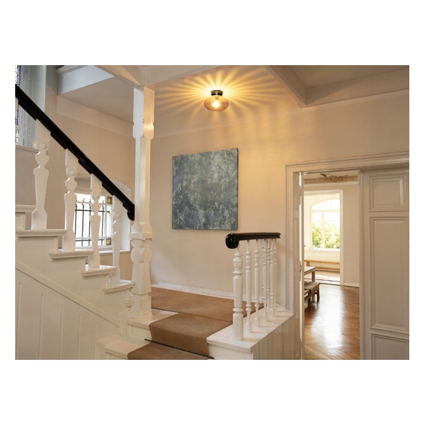 Osram - Plafondlamp DECOR SMOKE 1xE27/12W/230V Ø 28 cm zwart/rookgrijs