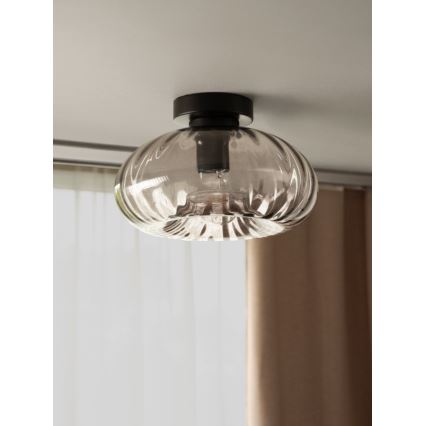 Osram - Plafondlamp DECOR SMOKE 1xE27/12W/230V Ø 28 cm zwart/rookgrijs