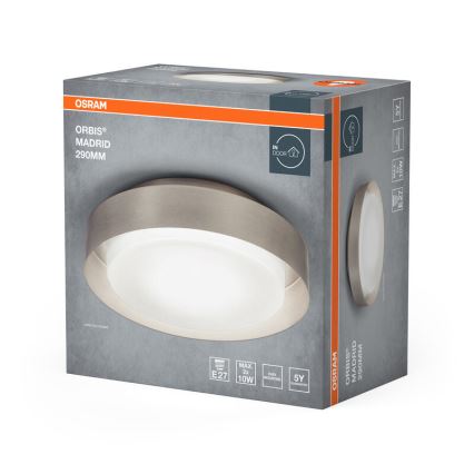 Osram - Plafondlamp ORBIS MADRID 2xE27/10W/230V Ø 29 cm mat chroom