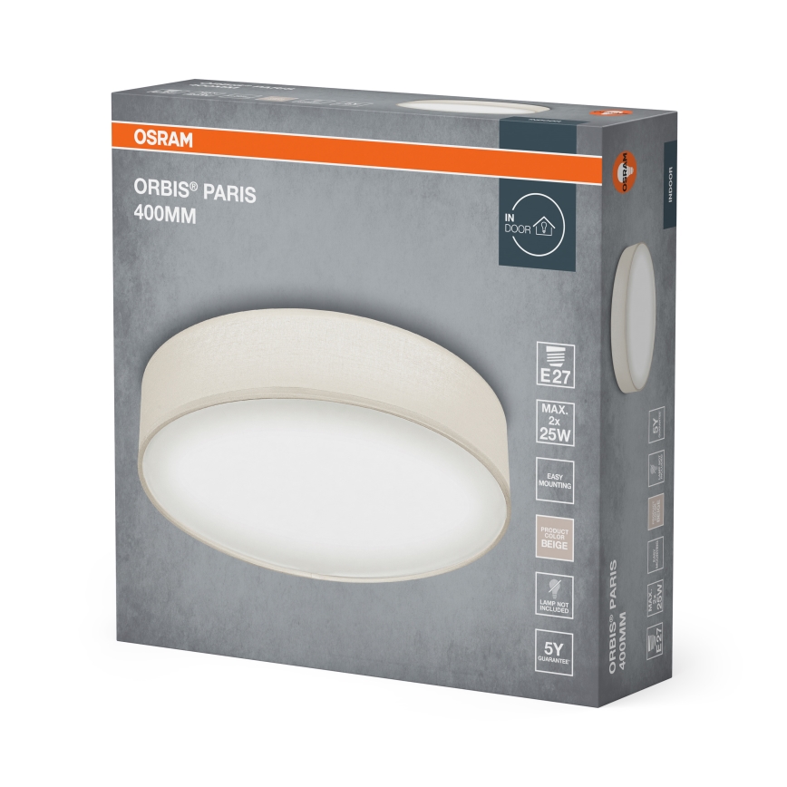 Osram - Plafondlamp ORBIS PARIS 2xE27/25W/230V Ø 40 cm crème