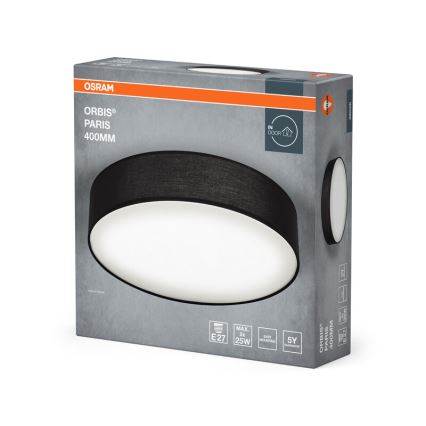 Osram - Plafondlamp ORBIS PARIS 2xE27/25W/230V Ø 40 cm zwart