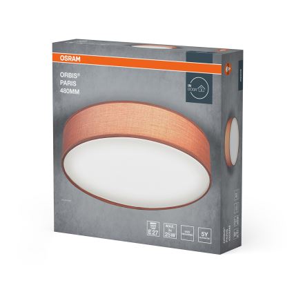 Osram - Plafondlamp ORBIS PARIS 3xE27/15W/230V Ø 48 cm bruin