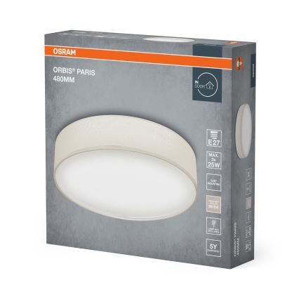 Osram - Plafondlamp ORBIS PARIS 3xE27/25W/230V Ø 48 cm crème