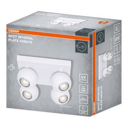 Osram - plafondspot SPOT SPHERAL 4x GU10/6W/230V, wit