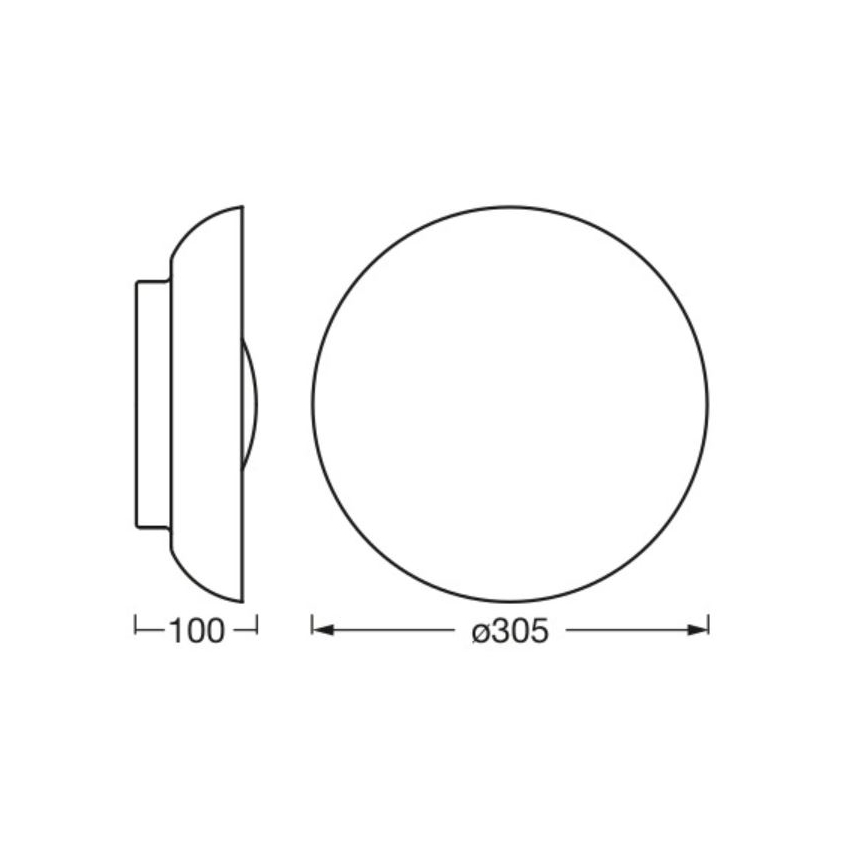 Osram - Plafonnière ORBIS MILAN 2xE27/10W/230V Ø 30,5 cm zwart