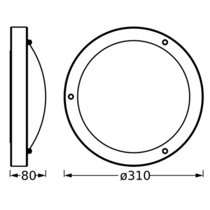 Osram - Plafondlamp voor de badkamer BATHROOM CLASSIC 1xE27/15W/230V, Ø 31 cm, IP44