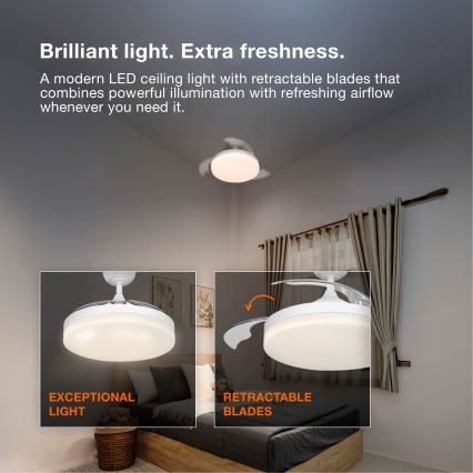 Osram - dimbare RGB-LED plafondlamp met ventilator CIERZO LED/35W/230V 3000-6500K + afstandsbediening