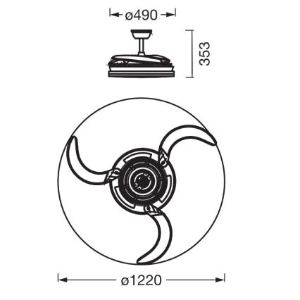 Osram - dimbare RGB-LED plafondlamp met ventilator CIERZO LED/35W/230V 3000-6500K + afstandsbediening