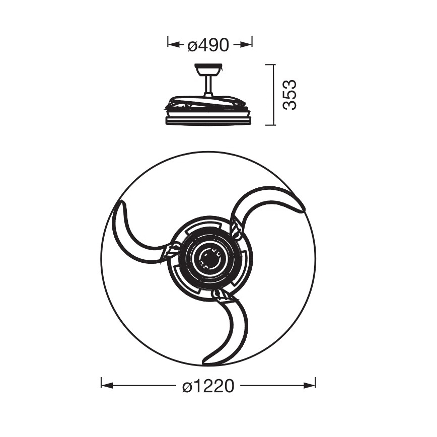 Osram - dimbare RGB-LED plafondlamp met ventilator CIERZO LED/35W/230V 3000-6500K + afstandsbediening