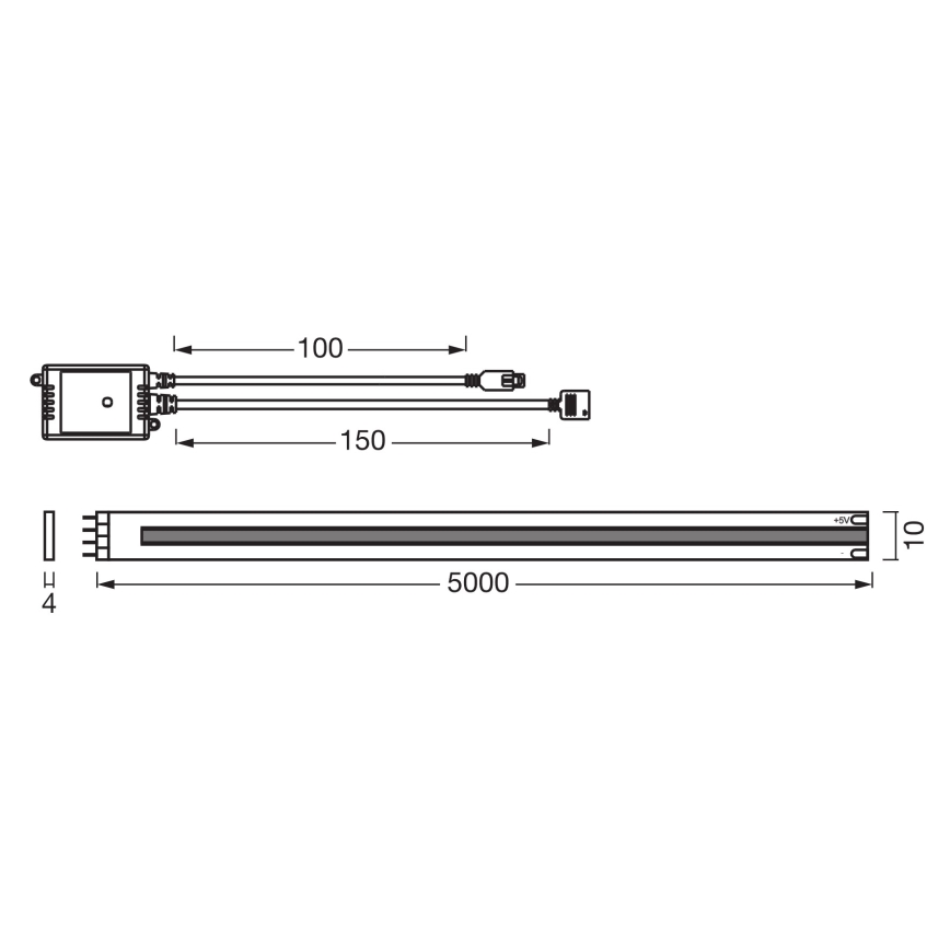 Osram - RGB-dimbare LED-strip SMART+ MAGIC 5 m, 35 W, 230 V, Wi‑Fi + afstandsbediening